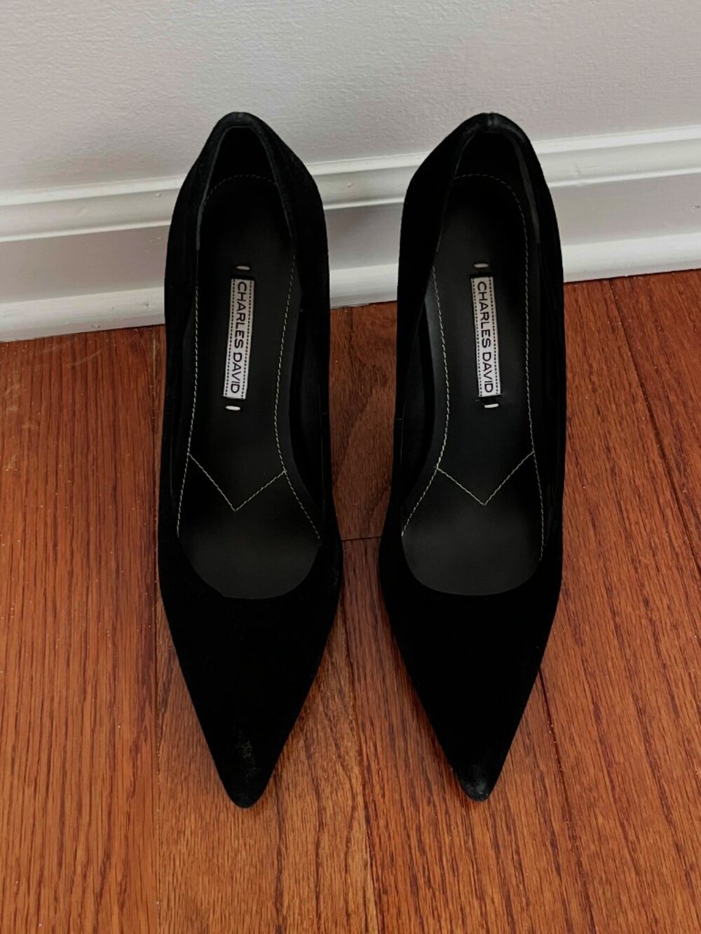 Charles David Black Velvet Heels - GUC - Sz. 8